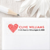 Red Glitter Valentijns Heart Illustratie Etiket (Insitu)