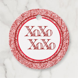 Red Glitter XOXO Bedankjes Labels