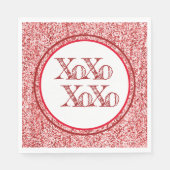 Red Glitter XOXO Servet (Voorkant)