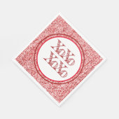 Red Glitter XOXO Servet (Hoek)