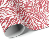 Red Glittered Zebra Print Wrapping Paper Cadeaupapier (Rol Hoek)