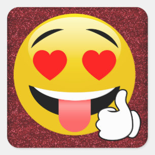 Red Glittery Heart Eyes duikt op Emoji Stickers