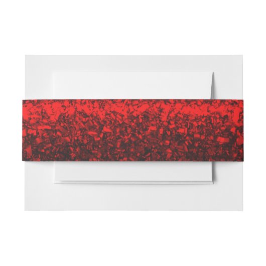 Red Glitz Belly Band Uitnodigingen Wikkel (Voorkant Voorbeeld)