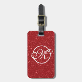 Red Glitz Presto Monogram Bagagelabel