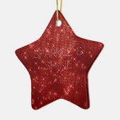 Red Glitzy Chic Glam Sparkle Keramisch Ornament (Links)