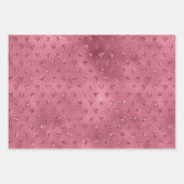 Red Glitzy Glitter Hearts Inpakpapier Vel (Voorkant)