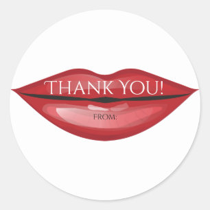 Red Glossy Lips Kiss Chic Modern Glam Beauty Ronde Sticker