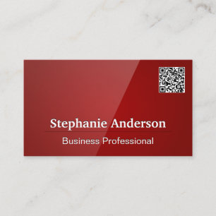 Red Glossy Visitekaartje QR-code