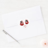 Red Gnomes Cute Whimsical Schattige Valentijnsdag Hart Sticker (Envelop)
