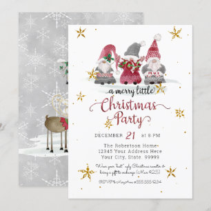 Red Gnomes Love Joy Peace Reindeer Merry Kerstmis Feestdagenkaart