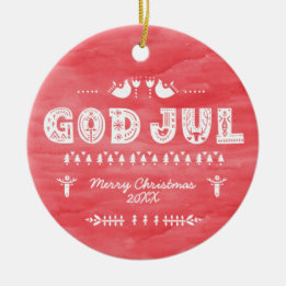 Red God jul Swedish keramische keramiek Keramisch Ornament