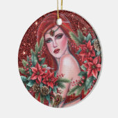 Red goddess Christmas Keramisch Ornament (Links)