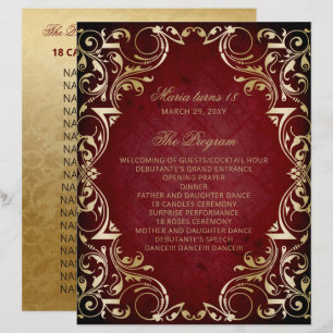 Red Gold 18 Candles and Rozen Ceremony Programma