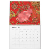 Red Gold 2023 Jaar van het konijnenjaar Chinees ni Kalender (Feb 2027)