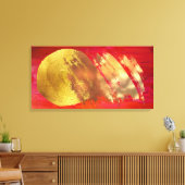 Red Gold Abstract Art Stretted Canvas afdrukken (Insitu (Woonkamer))