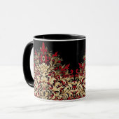Red Gold and Black Damask  Mok (Voorkant links)