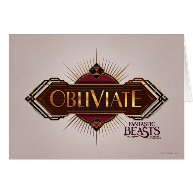 Red & Gold Art Deco Obliviate Spell Grafisch (Voorkant Horizontaal)