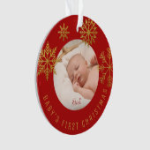 Red Gold Babys First Christmas Cadeau Ornament (devant)