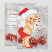 Red Gold Bauble Baby shower Blonde Kaart (Voorkant / Achterkant)