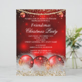 Red Gold Baubles Friendsmas kerstfeest Kaart (Staand voorkant)