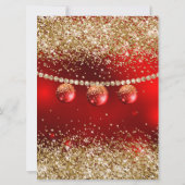 Red Gold Baubles Friendsmas kerstfeest Kaart (Achterkant)