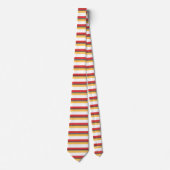 Red Gold Black en White, horizontaal gestreept Str Stropdas (Voorkant)