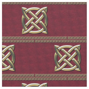 Red & Gold Celtic Knot Stof