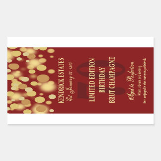 Red Gold Champagne Bubbles label 750 ml