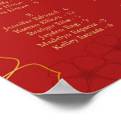 Red Gold Cherry Bloss-zeekaart | Aangepaste kleur Poster (Hoek)