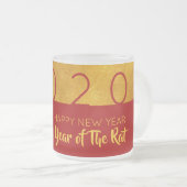 Red Gold Chinese Rat coupé en papier 2020 FG Mug (Devant droit)