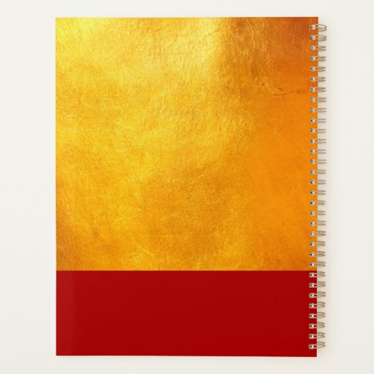 Red Gold Chinese Rat papieren versie 2020 moderne Planner (Achterkant)