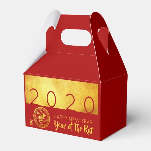 Red Gold Chinese Rat, papierversneden 2020 GFB Bedankdoosjes (Achterkant)