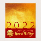 Red Gold Chinese Tiger coupé en papier 2022 FBC (Outside Unfolded)