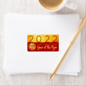 Red Gold Chinese tijger, papiersnit 2022 AL Etiket (Insitu)