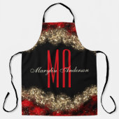 RED & GOLD CHRISTMAS SHIMMER CUSTOM MONOGRAM SCHORT (Voorkant)