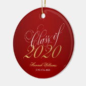 Red Gold Class of 2020 Graduation Keramisch Ornament (Links)