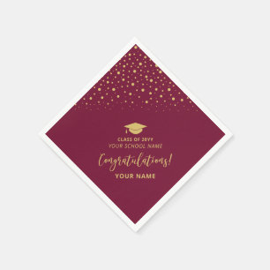 Red Gold Class van de School Graduation Party Servet