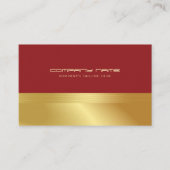 Red Gold Classy Theme Elegante Luxe Tekst Aangepas Visitekaartje (Voorkant)