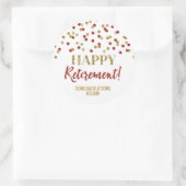 Red Gold Confetti Happy Retirement Ronde Sticker (Tas)