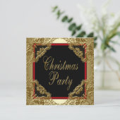 Red Gold Corporate Christmas Party Invitations (Debout devant)