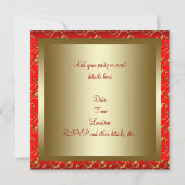 Red Gold Corporate Christmas Party Uitnodigingen (Achterkant)