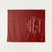 Red Gold CUSTOM Class Jaar achtergrond Afstuderen Wandkleed (Voorkant (horizontaal))