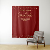 Red Gold CUSTOM Class Jaar achtergrond Afstuderen Wandkleed (In situ)