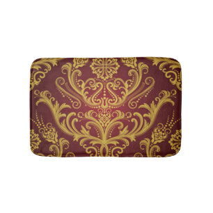 Red & Gold Damask 1 Badmat