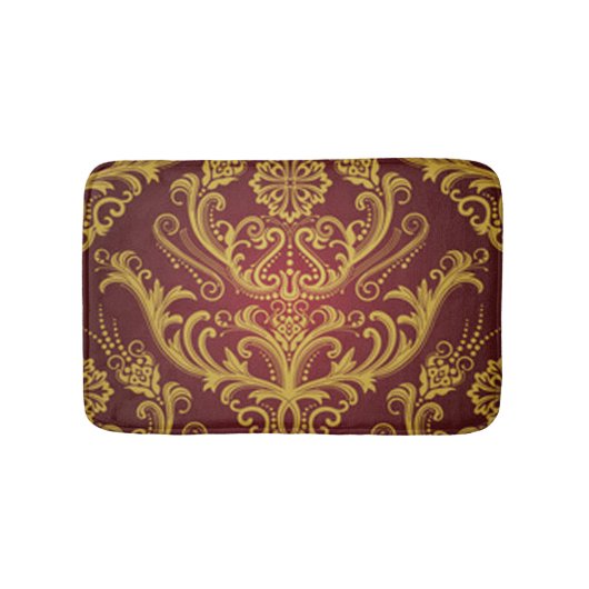 Red & Gold Damask 1 Badmat (Voorkant)
