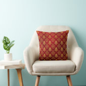 Red & Gold Damask-behuizing Kussen (Stoel)