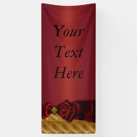 Red Gold Damask Bow Spandoek (Verticaal)