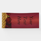 Red Gold Damask Bow Spandoek (Horizontaal)