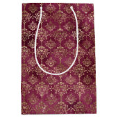 Red Gold Damask Medium Cadeauzakje (Voorkant)