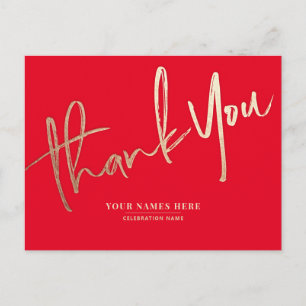 Red Gold Dank u Elegant Universal Briefkaart
